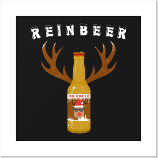 Reinbeer Beer Bottle With Antlers - X-mas Beer Party Posters and Art